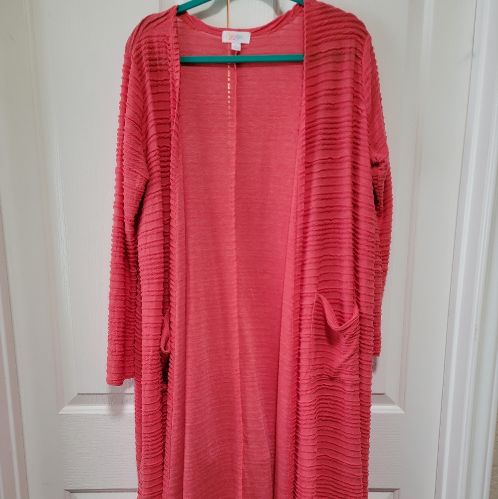 Coral LuLaRoe Sarah Duster Sweater